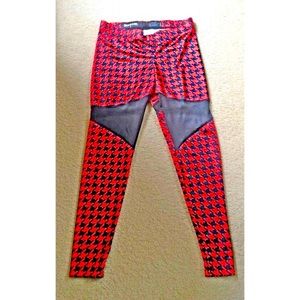 Black Milk Red Houndstooth sheer spartan leggings!